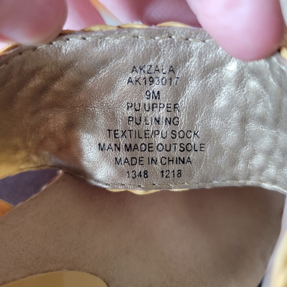 Anne Klein Yellow Wedge Sandals - Picture 2 of 6